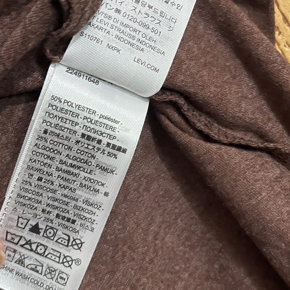 Levi's Men's Brown Authentic Logo Graphic Casual T Shirt Sz-L - Picture 6 of 6